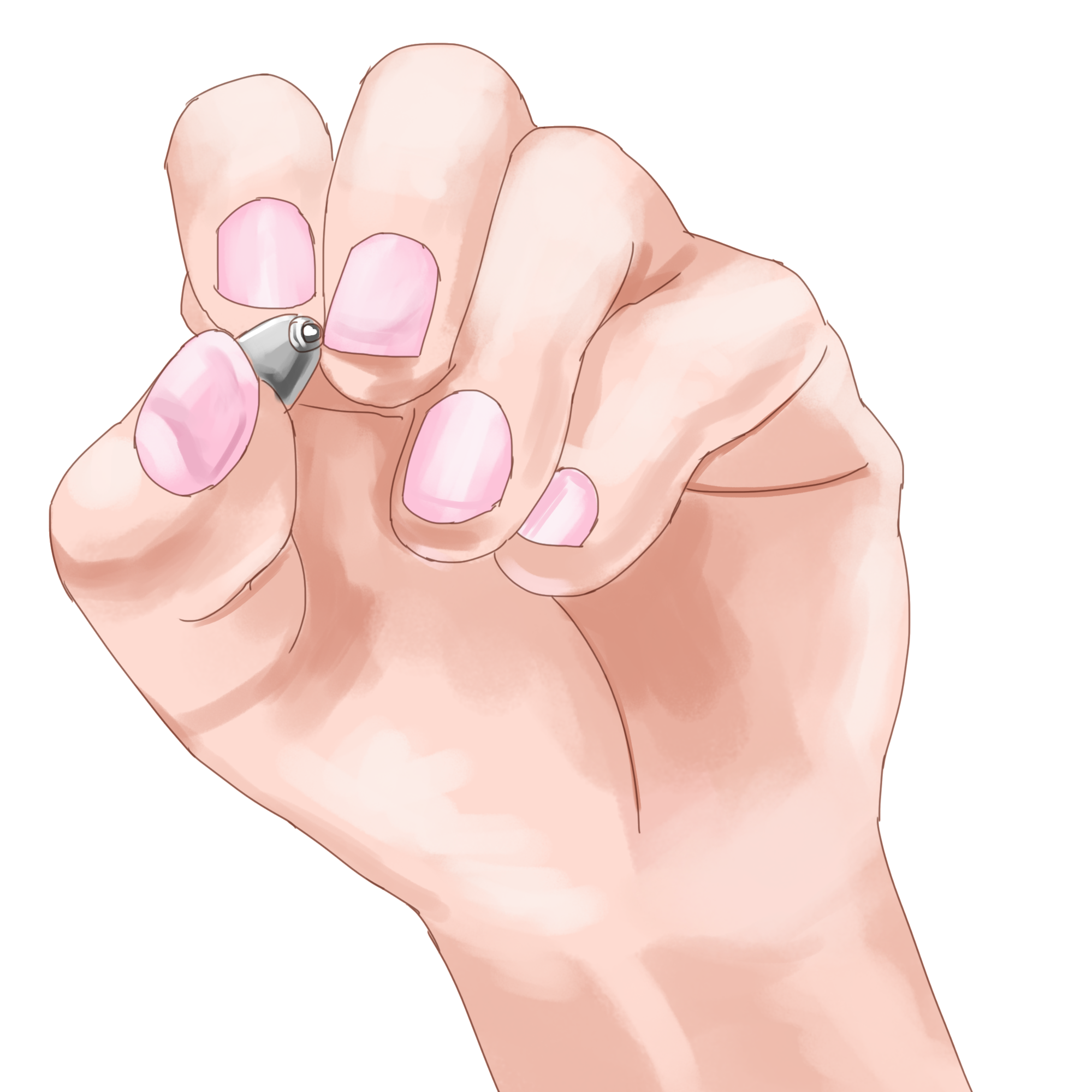 Close-up of handmade nail art design